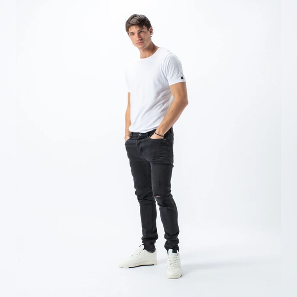 Zanerobe Joe Blow Denim Busted Black Slim Jeans 34W - Picture 2 of 8